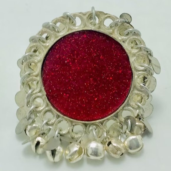 Ethnic Afghan Silver Kuchi Bells Ring, Afghan Statement Massive Ring, - Picture 3 of 4
